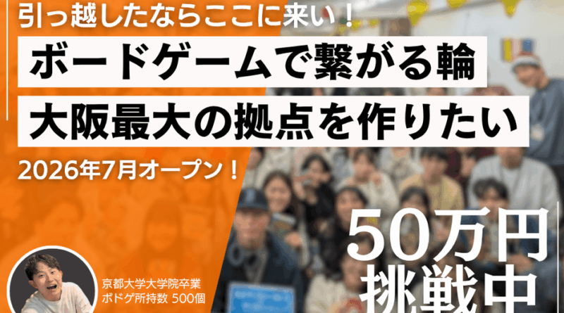 ボードゲームラボ復活のためクラウドファンディング始動