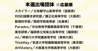 高校生が作るリアル脱出ゲーム日本一を決める、リアル脱出ゲーム制作選手権
第5回「リアル脱出ゲーム甲子園」予選結果発表